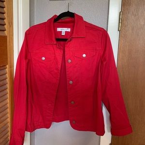 Cherry red jean jacket